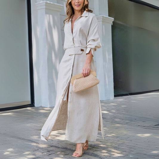Freja™ | Elegant maxikjole med V-hals