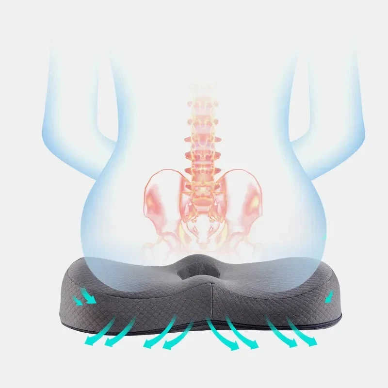 SeatRelief - Hukommelse Skum Coccyx Aflastning Sæde Pude