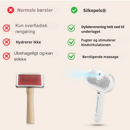 Silkepels® Steami Pro | Professionel pelsplejebørste til kæledyr