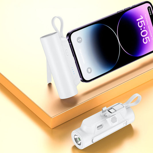 PocketVolt Duo™ – Powerbank med indbygget kabel og LED-lygte